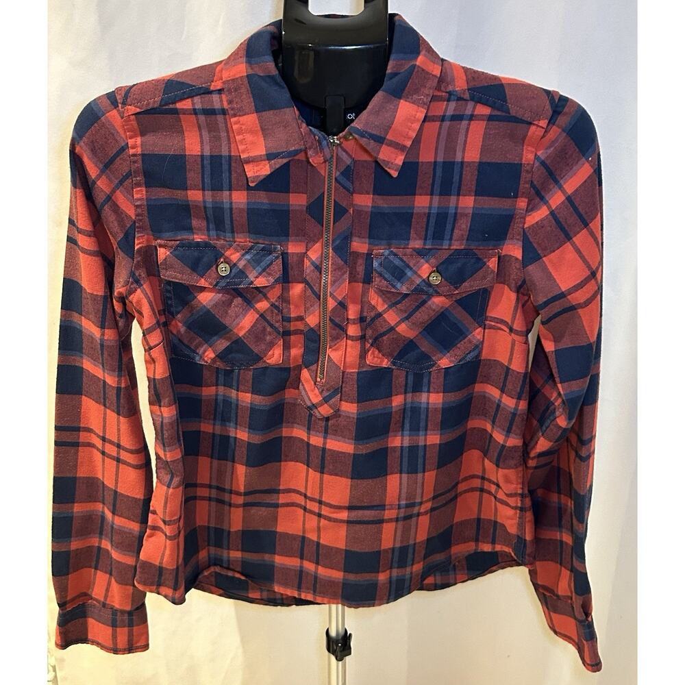 Marmot 1/2 Zip Flannel Plaid Shirt Women's size M